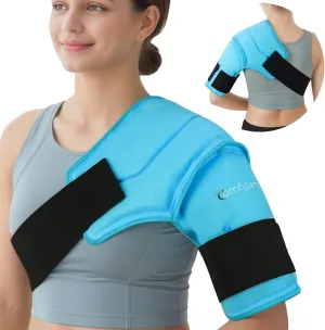 Comfytemp 3D Shoulder Ice Pack Wrap for Injuries Reusable Gel, FSA HSA Eligible, Physical Rotator Cuff Cold Therapy Arm Shoulder Sleeve for Pain Relief, Fracture, Arthritis, Surgery, Recovery (S/M)