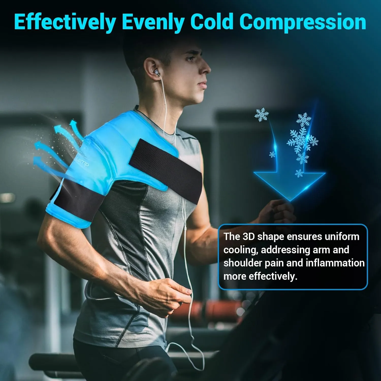 Comfytemp 3D Shoulder Ice Pack Wrap for Injuries Reusable Gel, FSA HSA Eligible, Physical Rotator Cuff Cold Therapy Arm Shoulder Sleeve for Pain Relief, Fracture, Arthritis, Surgery, Recovery (S/M)