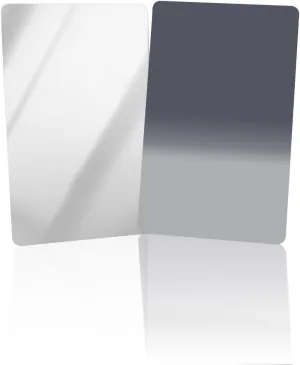 Compact Card Mirror, Unbreakable Stainless Steel Makeup Mirror Simplicity Gradient Color Rectangular Handheld Small Travel Mirror for Camping, Travelling