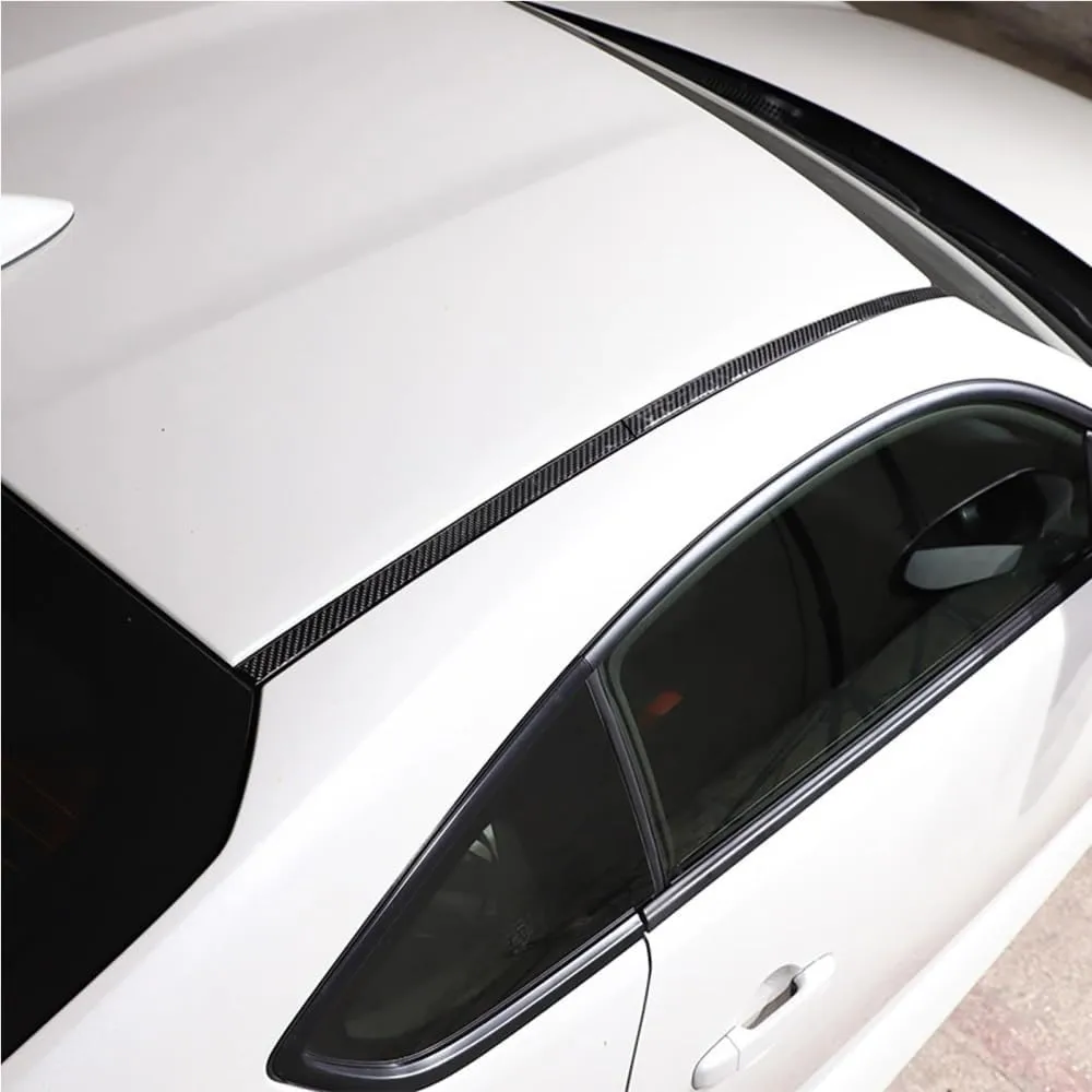 Compatible for Subaru BRZ Compatible for Toyota GR86 2022 2023 Real Carbon Fiber Roof Side Panel Decorative Strips Car Decoration Accessories Sticker(Red Carbon)