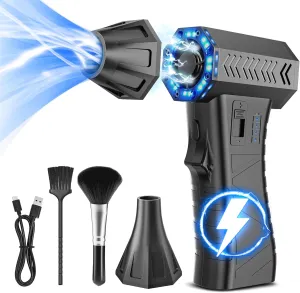 Compressed Air Duster -300000RPM Air Blower Gun Replace Dust Off Canned Air Spray, 8000mAh Battery Keyboard Cleaner Electronic Cleaning Kit, Mini Turbo Jet Dry Blower for PC/Computer/Blaster