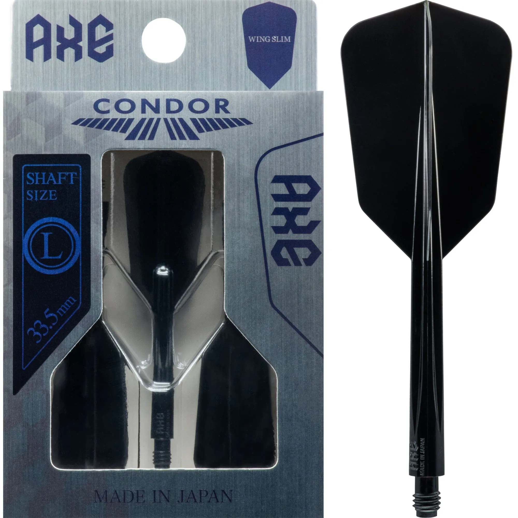 Condor AXE Dart Flights - Slim - Wing - Black