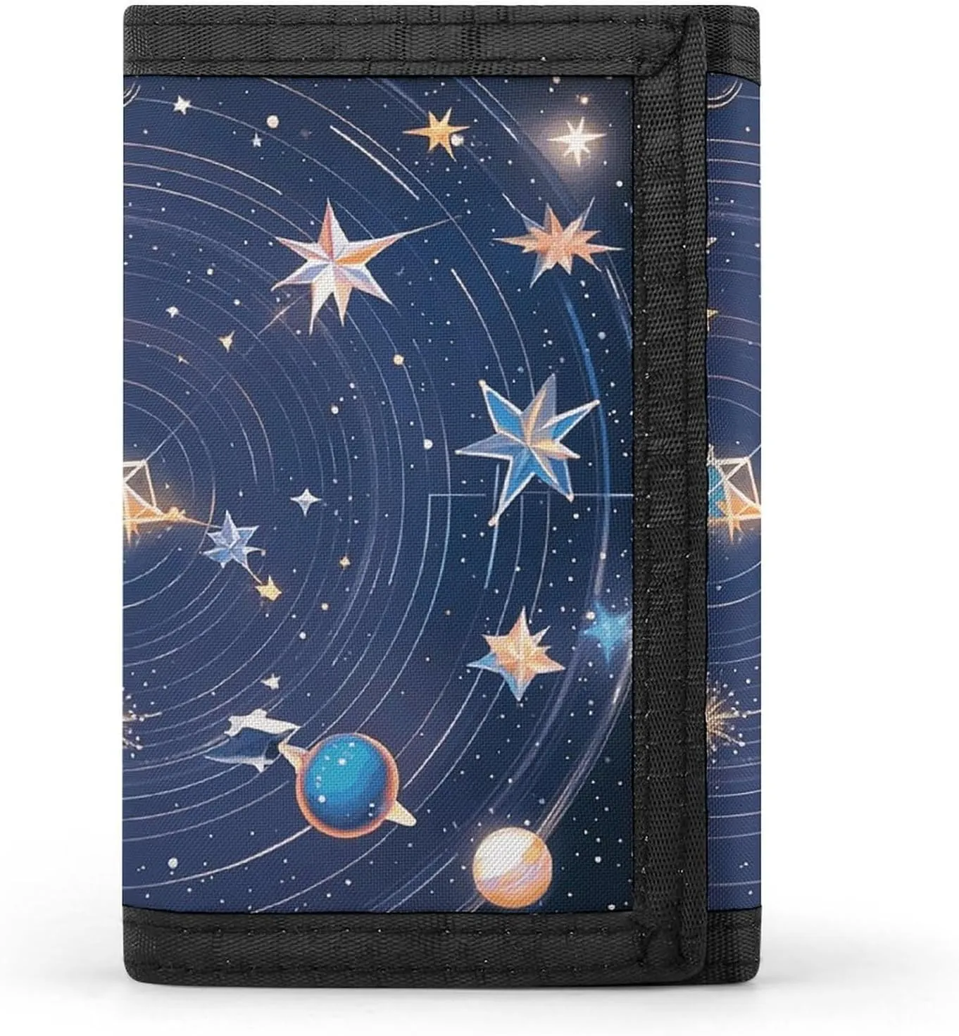 Constellations Cosmic Galaxies Trifold Wallet, Card Cases And Money Oganizer Thin Stylish Mini Coin Bag with Zipper Coin Pocket Credit for Men And Women