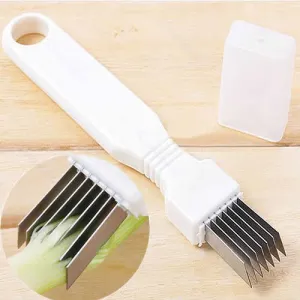 Convenient Multi-function Onion Cutter Knife 7 Stainless Steel Blade
