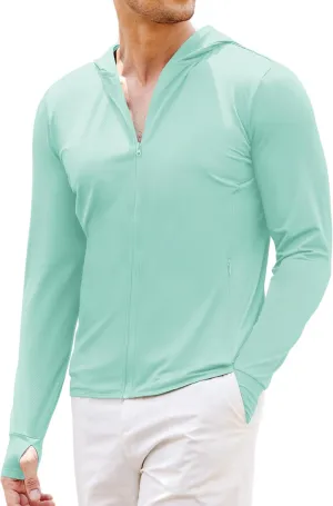 COOFANDY Men Full Zip UPF 50 Sun Protection Hoodie Jacket Long Sleeve Lightweight Breathable UV Shirts with Pockets