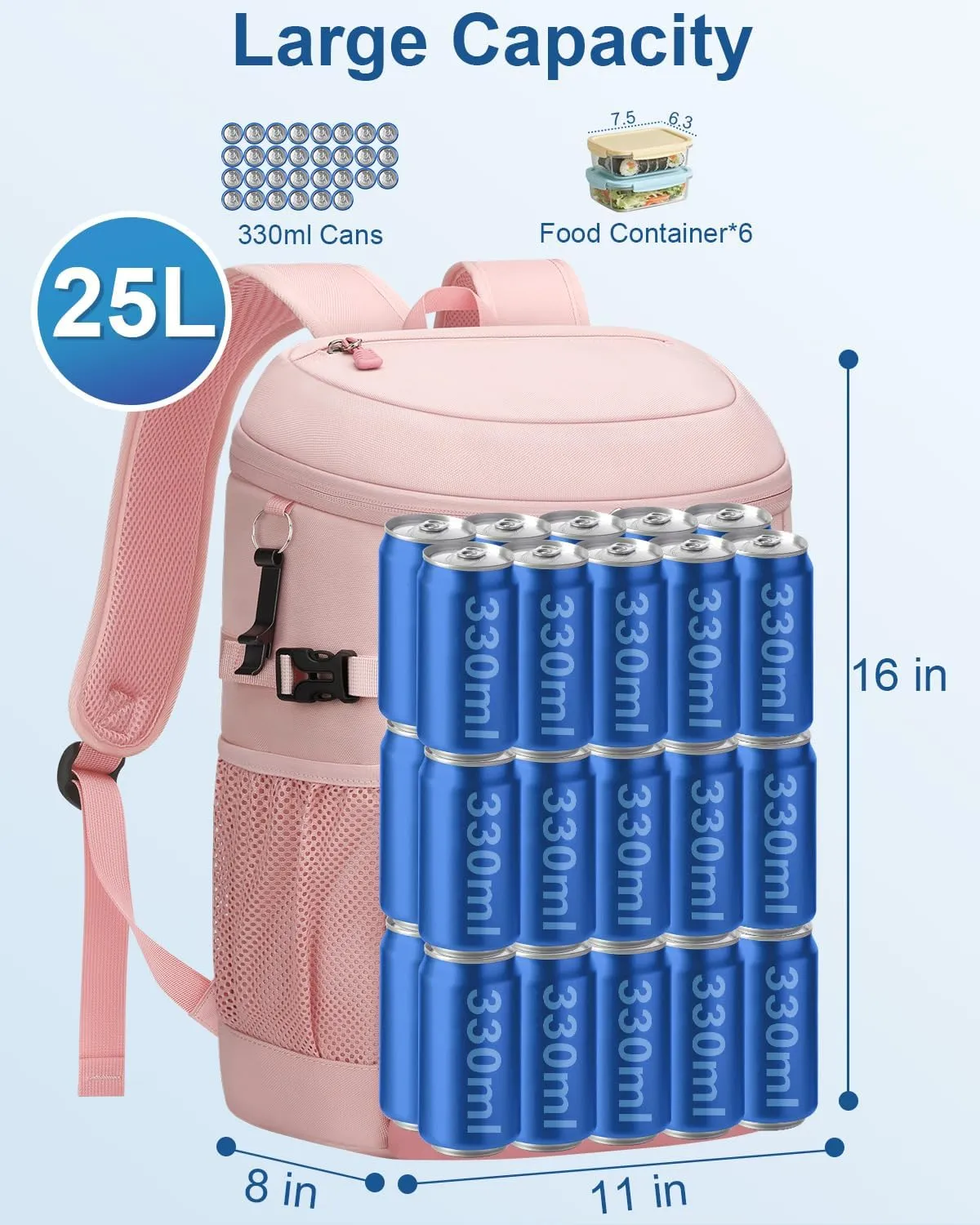 Cooler Backpack Insulated Waterproof,30 Cans Backpack Coolers Leakproof Lunch Backpack for Men Women Portable Soft Cooler Bag for Beach Camping Travel Picnic
