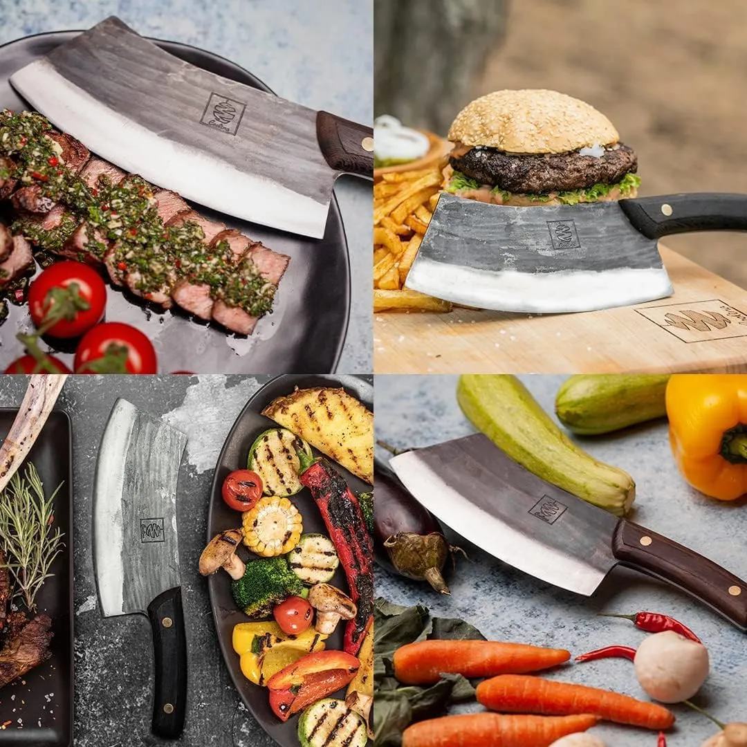 COOLINA Chef's Duo Professional Kitchen Knife Set – Hand-Forged Tungsten XL & Altomino Chef's Knives, High Carbon Steel, Perfect for Precision Chopping, Slicing, and Dicing