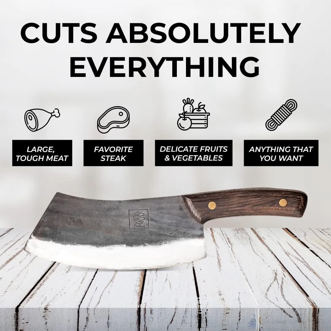 COOLINA Chef's Duo Professional Kitchen Knife Set – Hand-Forged Tungsten XL & Altomino Chef's Knives, High Carbon Steel, Perfect for Precision Chopping, Slicing, and Dicing