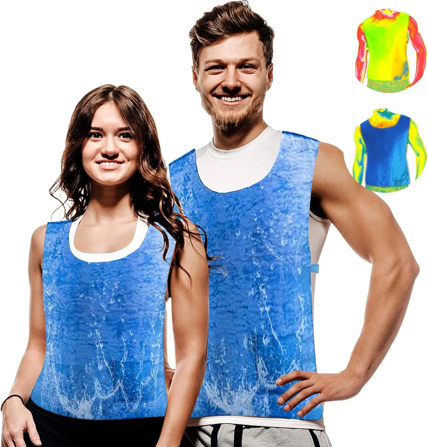 Cooling Ice Vest for Men Women - PVA Water Activated Evaporative Cool Cold Vest for MS Hot Weather (22.4"x15.5")