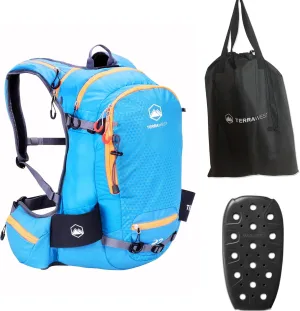 Core 22 Ski Backpack, Recco Reflector and Back Protector Installed, Backcountry Skiing, Snowboarding, Snowmobiling, Split Boarding (Ocean Blue/Orange)
