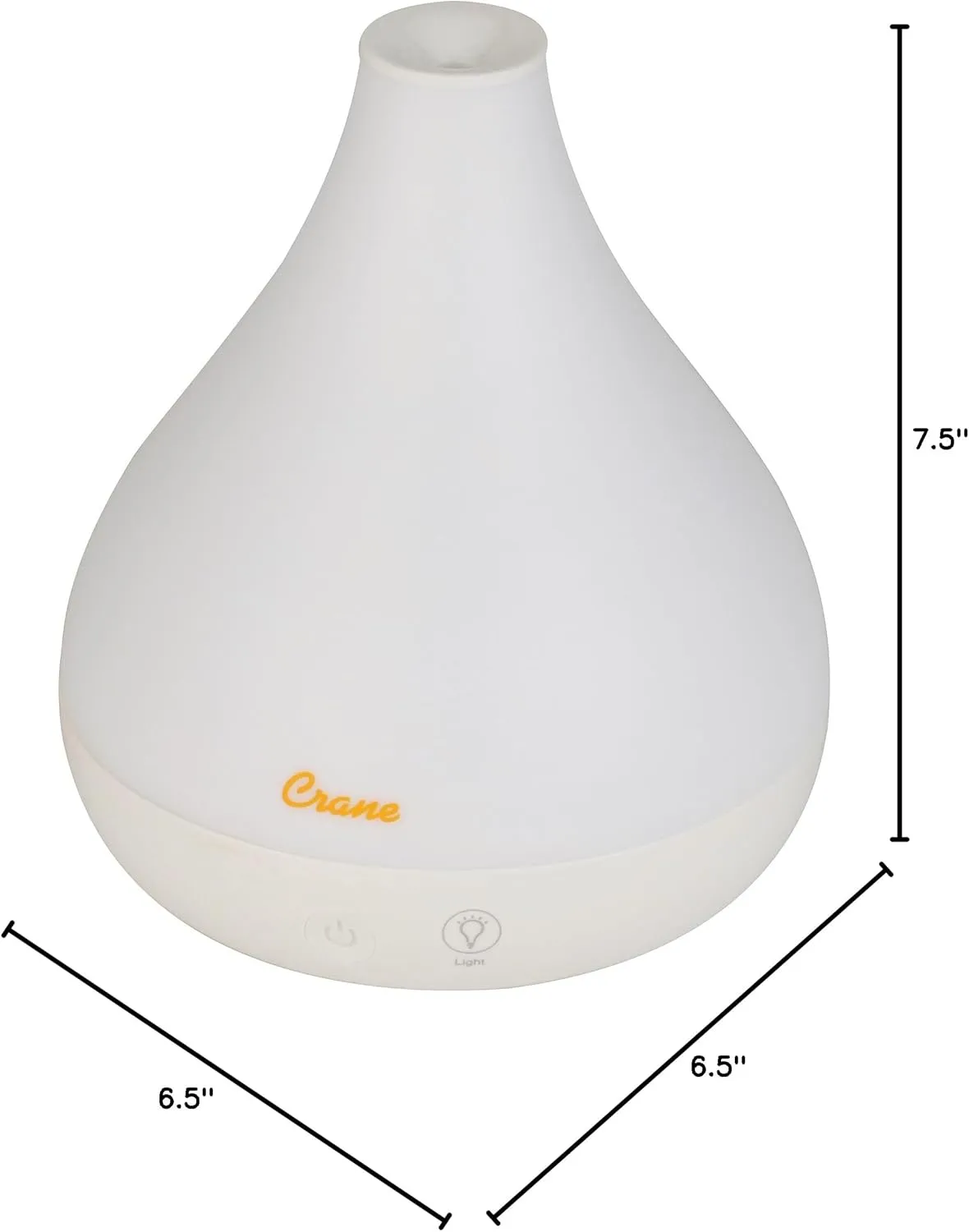 Crane Small Ultrasonic Diffuser and Air Humidifiers for Bedroom and Office, .35 Gallon Cool Mist Humidifier for Personal Use, No Humidifier Filters Needed, White