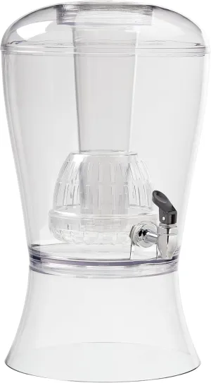 CreativeWare Beverage Dispenser with Ice Cylinder and Fruit Infuser, 3 Gallon, Clear