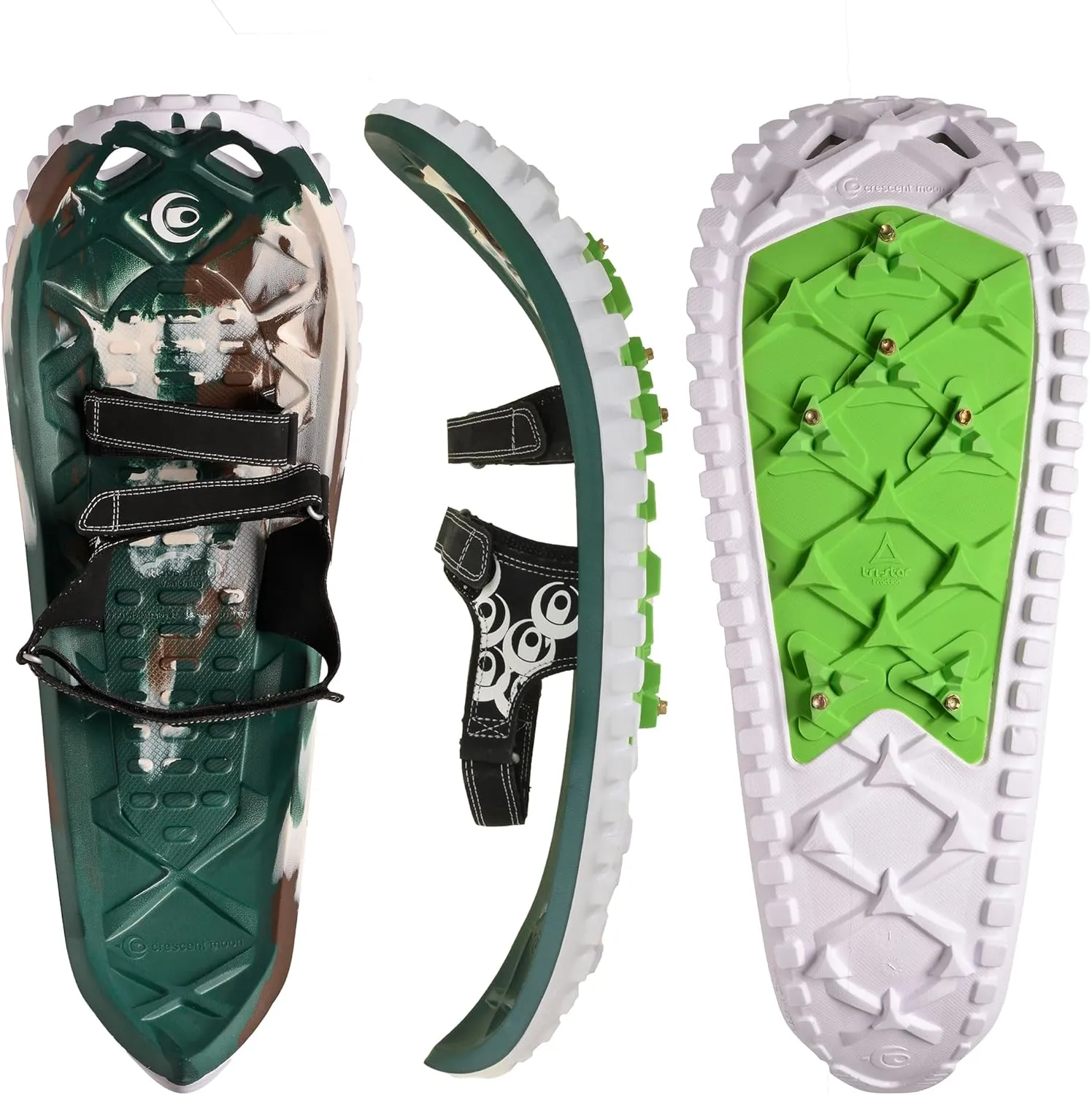 Crescent Moon EVA Unisex Ultralight EVA Foam Snowshoes for Men & Women Adults, for Hiking and Running, with Dual Density Rocker Cloud Deck and Ice Spikes