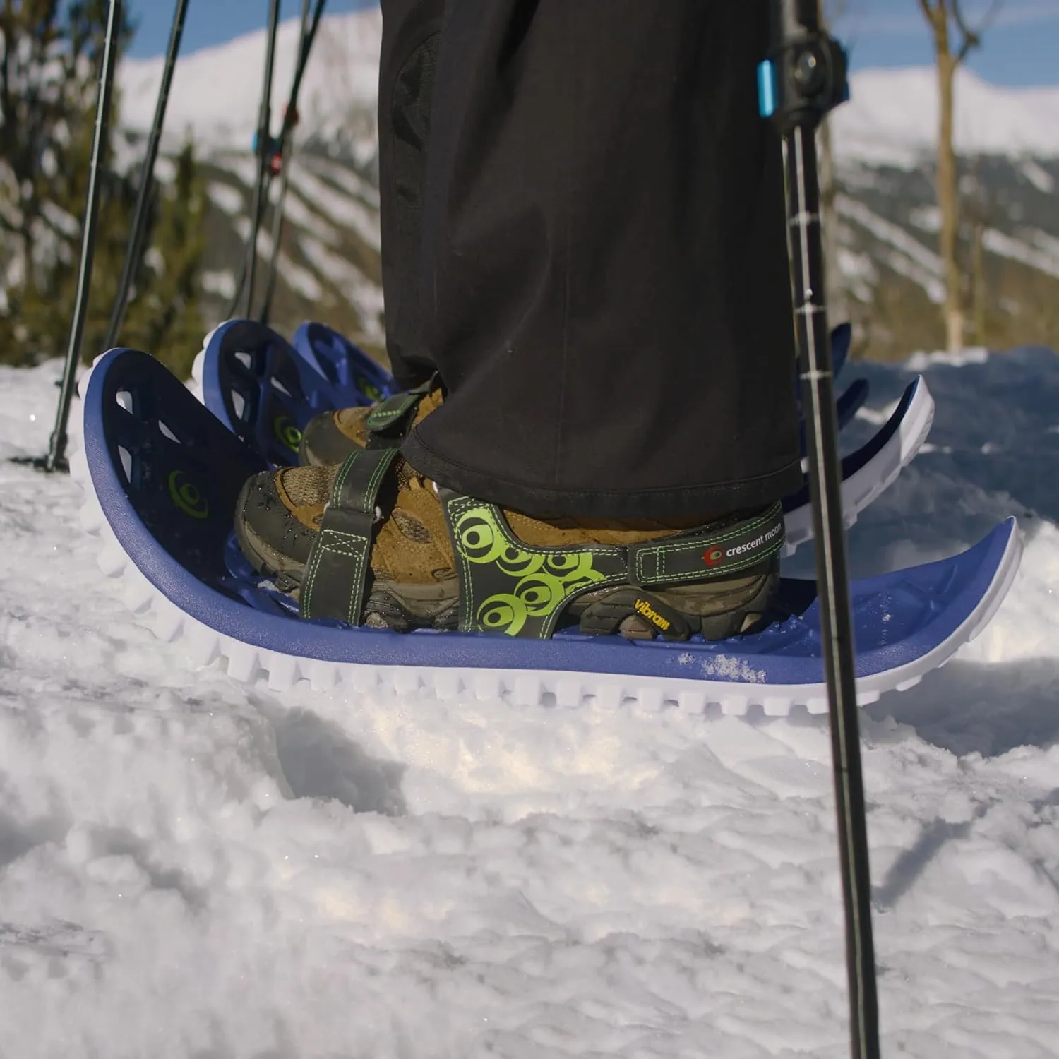Crescent Moon EVA Unisex Ultralight EVA Foam Snowshoes for Men & Women Adults, for Hiking and Running, with Dual Density Rocker Cloud Deck and Ice Spikes