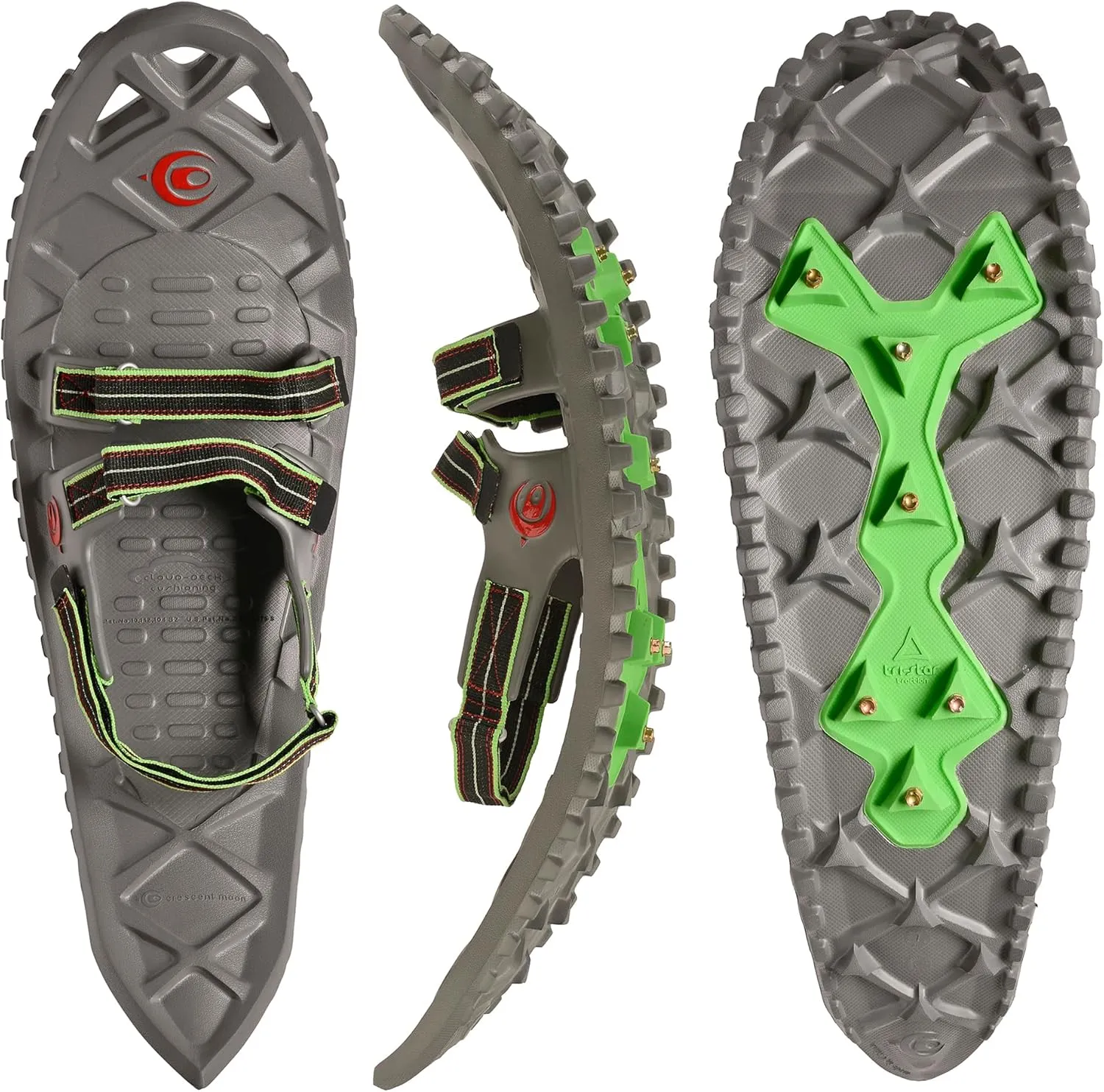 Crescent Moon Luna Unisex Ultralight EVA Foam Snowshoes for Men & Women – Ideal for Hiking, Running, Adults with Dual Density Rocker Cloud Deck and Ice Spikes