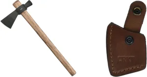 CRKT Chogan Hammer T-Hawk and Sheath Bundle, Forged Carbon Steel Head, Tennessee Hickory Wooden Handle