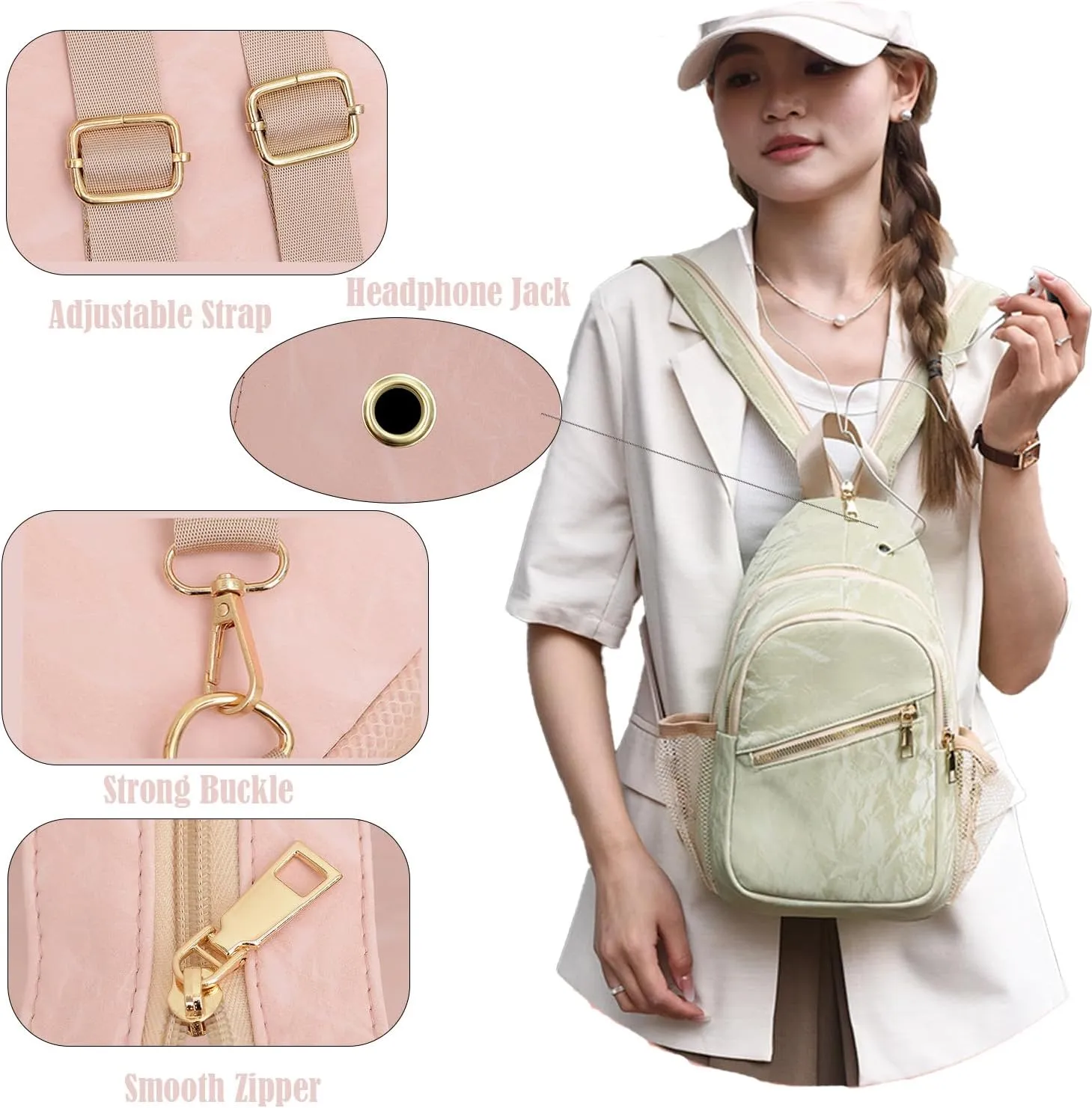 Cross Body Bag Sling Backpack Bag,Crossbody Bag Chest Bag with Belt Waist Pack for Women Man