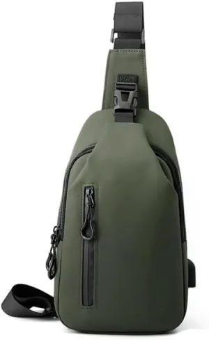 Crossbody Sling Bag for Men,Backpack with USB Charging Port Travel Hiking Daypack Waterproof Chest Shoulder Bag