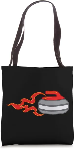 Curling Sweep Stone Funny Trendy, Ice Sports Tote Bag