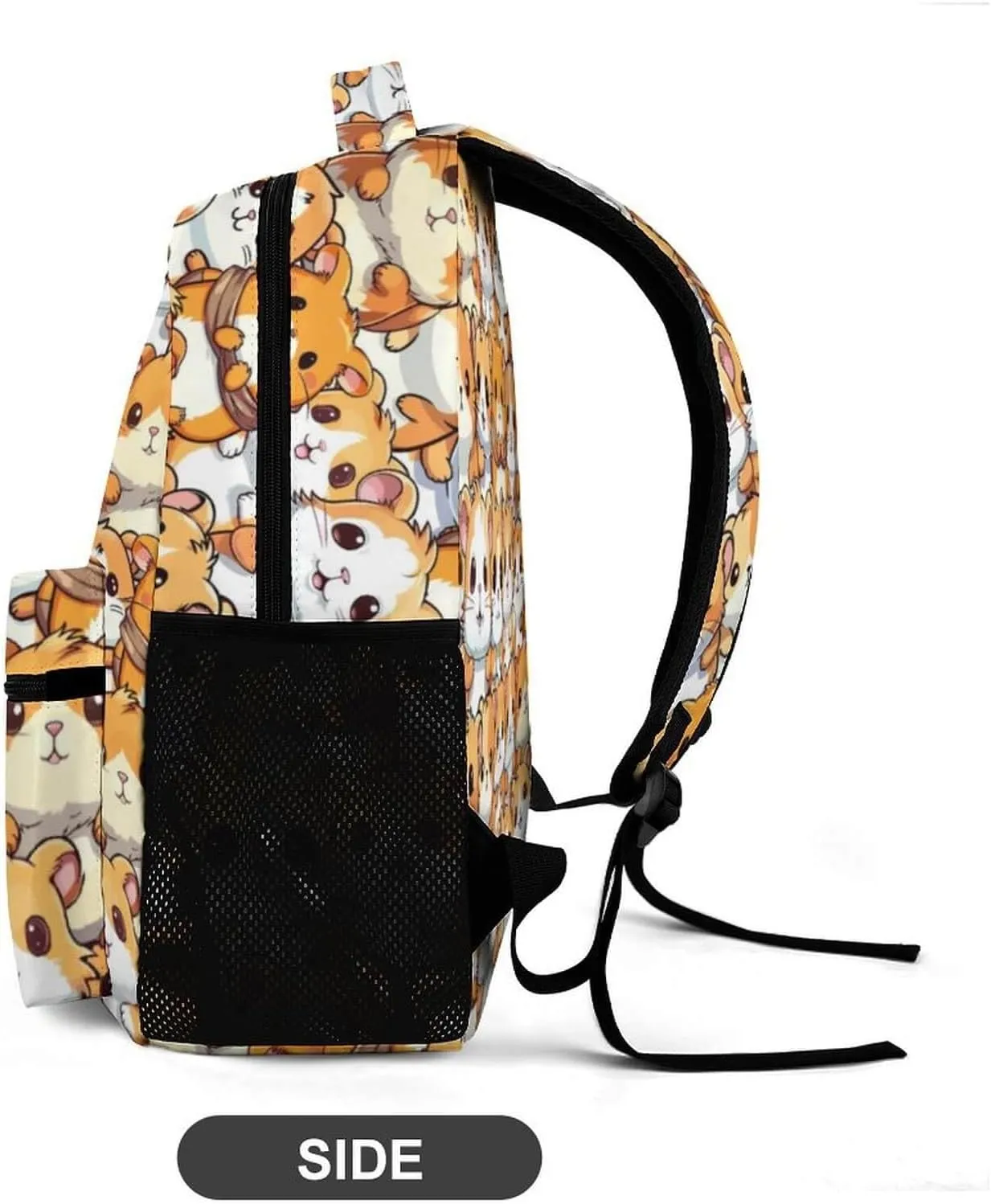 Custom Hamster School Backpack for Kids Girls Boys, 16 Inch Cute Hamsters Themed Bookbag, Personalized School Backpack for Students Children, Lightweight, Large Capacity