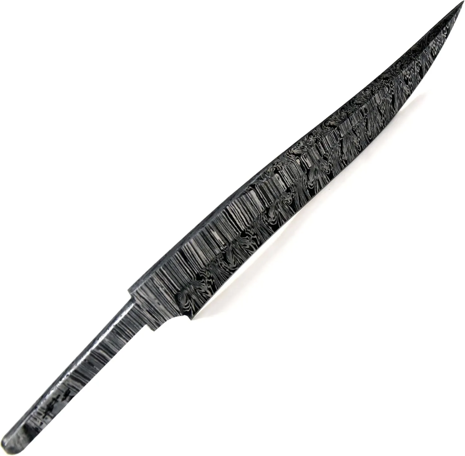 Custom Hand Forged Damascus Steel Blank Blade Hunting Knife Bowie Blade Damascus Blade Billet Camping, Survival, Collectors Knives Handmade Knife Making Supply (BWE-02)