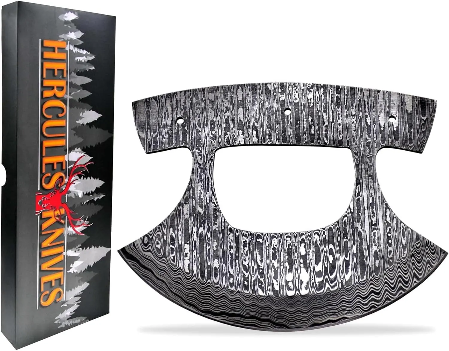Custom Hand Forged Damascus Steel Blank Blade Ulu Knife DIY Damascus Billet Bar Professional Alaskan Pizza, Vegetable Cutter Knife, Knife making supply (UBK-1)