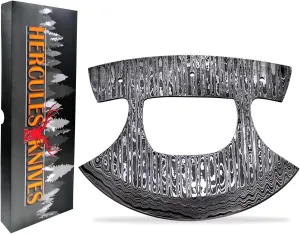 Custom Hand Forged Damascus Steel Blank Blade Ulu Knife DIY Damascus Billet Bar Professional Alaskan Pizza, Vegetable Cutter Knife, Knife making supply (UBK-1)