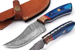 Custom Handmade Damascus Steel Hunting Knife for Skinning Camping Outdoor- Fixed Blade Hunting Knife With Sheath Belt Loop