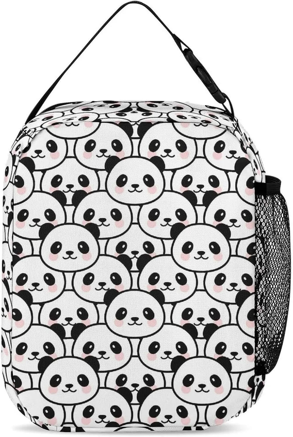 Custom Panda Backpack with Lunch Box & Pencil Case for Kids Girls Boys School, 16 Inch Cute Pandas Bookbag, School Backpack for Students Children, Lightweight, Large Capacity