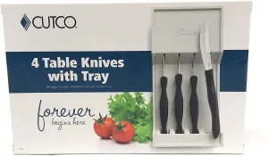 Cutco 4 Table Knives with Tray