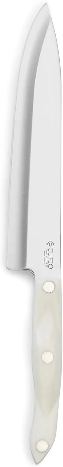 CUTCO Model 1725 French Chef Knife with White "Pearl" handle..........9.2" High-Carbon Stainless blade........5¾" thermo-resin handle...in factory-sealed plastic bag.