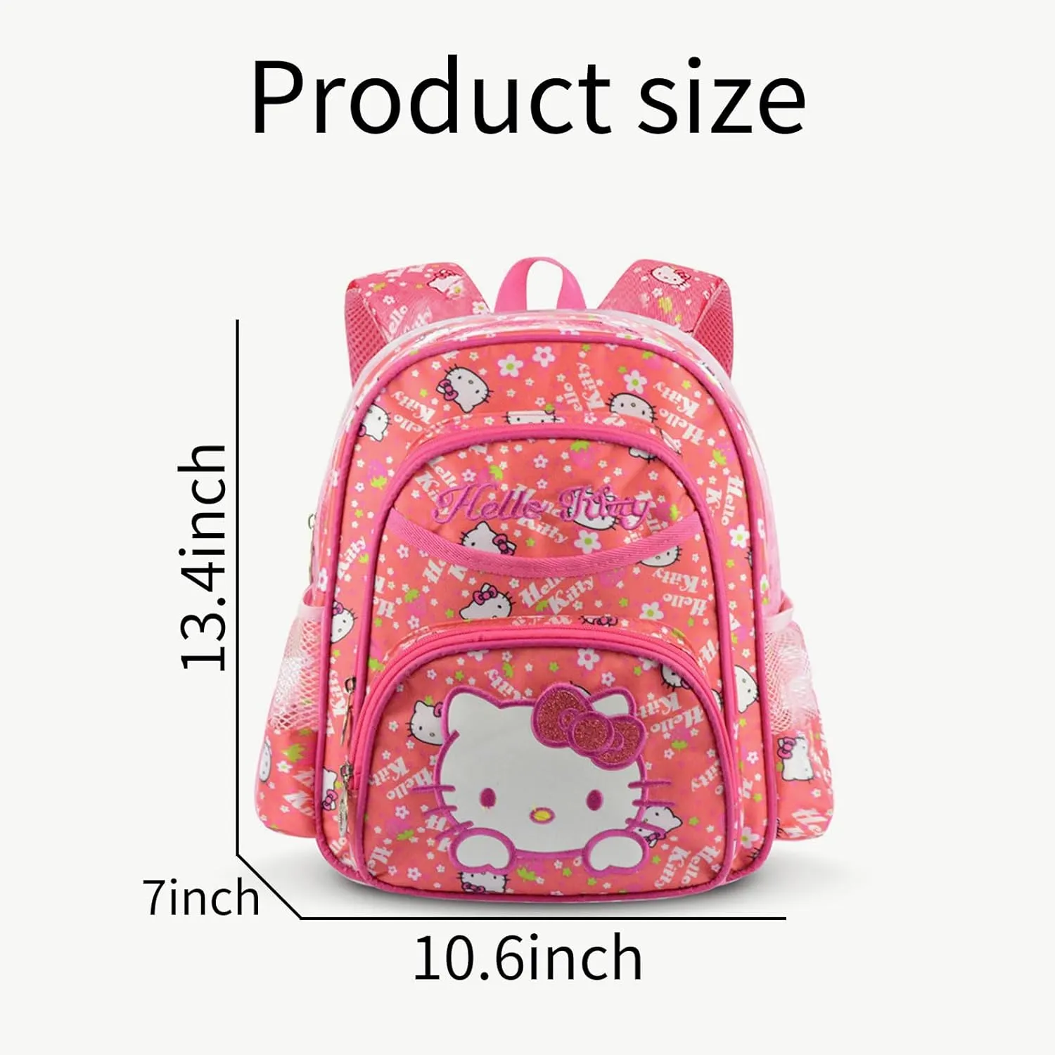Cute Anime Backpack, 14 Inch Large Capacity Nurse Bag Bookbag, Waterproof Casual Daypack for Travel (red)