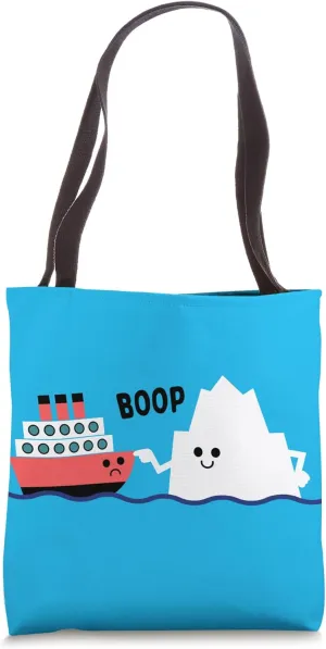 Cute Ice Berg Poking Titanic Ship Funny Joke Tote Bag