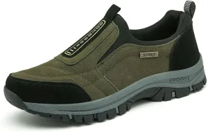 Dallader Men's Comfortable Waterproof Orthopedic Walking Shoes, Breathable Outdoor Slip On Hiking Shoes