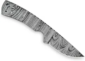Damascus Handmade Steel Blank Blade | Hand Forged full Tang Steel Knife Blade | Stylish Blade Damscus Material for Making Knives | HUNT-14 (7.5 Inch)