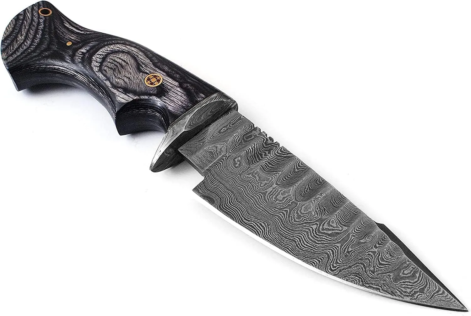Damascus Hunting Knifes - Beautiful Handmade Rose wood Handle 10-Inch Fixed Blade Knife's with Leather Sheath | Ideal for Hunting, Outdoor Camping, and Survival Bushcraft Knifes. (VK-HK-03)