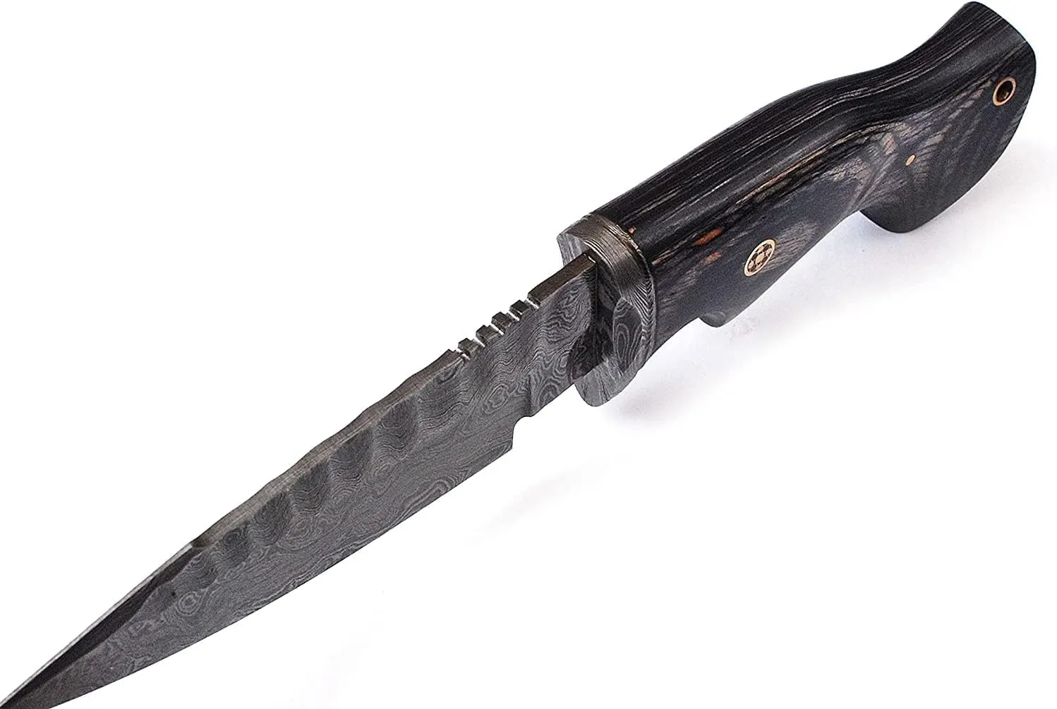 Damascus Hunting Knifes - Beautiful Handmade Rose wood Handle 10-Inch Fixed Blade Knife's with Leather Sheath | Ideal for Hunting, Outdoor Camping, and Survival Bushcraft Knifes. (VK-HK-03)