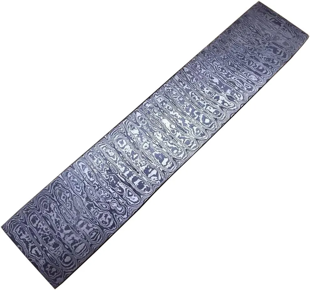 Damascus Ladder Billet Bar Blank - Custom Damascus Bar Pattern - Damascus Billet Handmade Bush Crafts - Damascus Knife Making Tools Bar - Blank Blade 10",12" & 24" Length (10" inches)