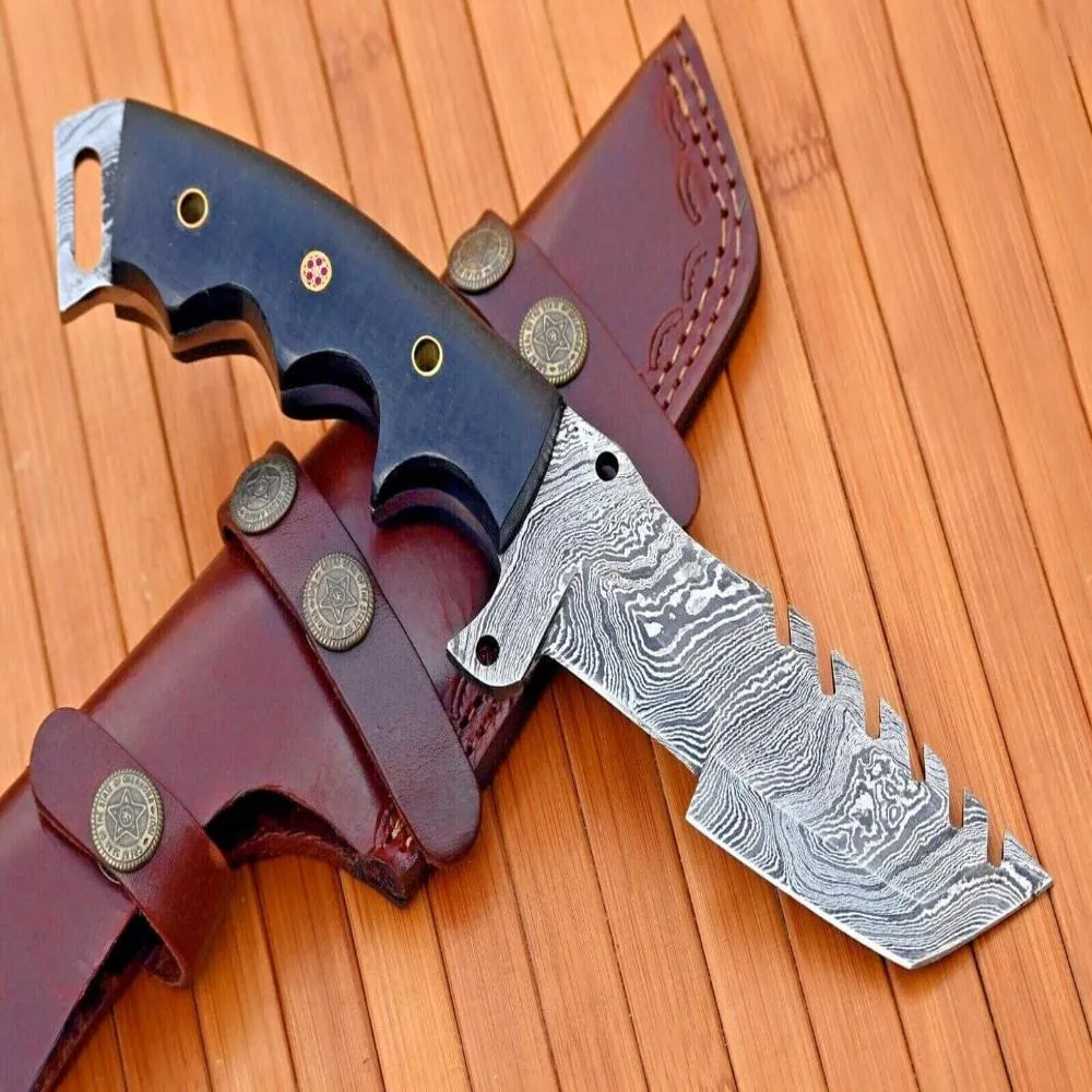 Damascus Steel Track Cutting Knife for Hunting