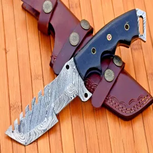 Damascus Steel Track Cutting Knife for Hunting