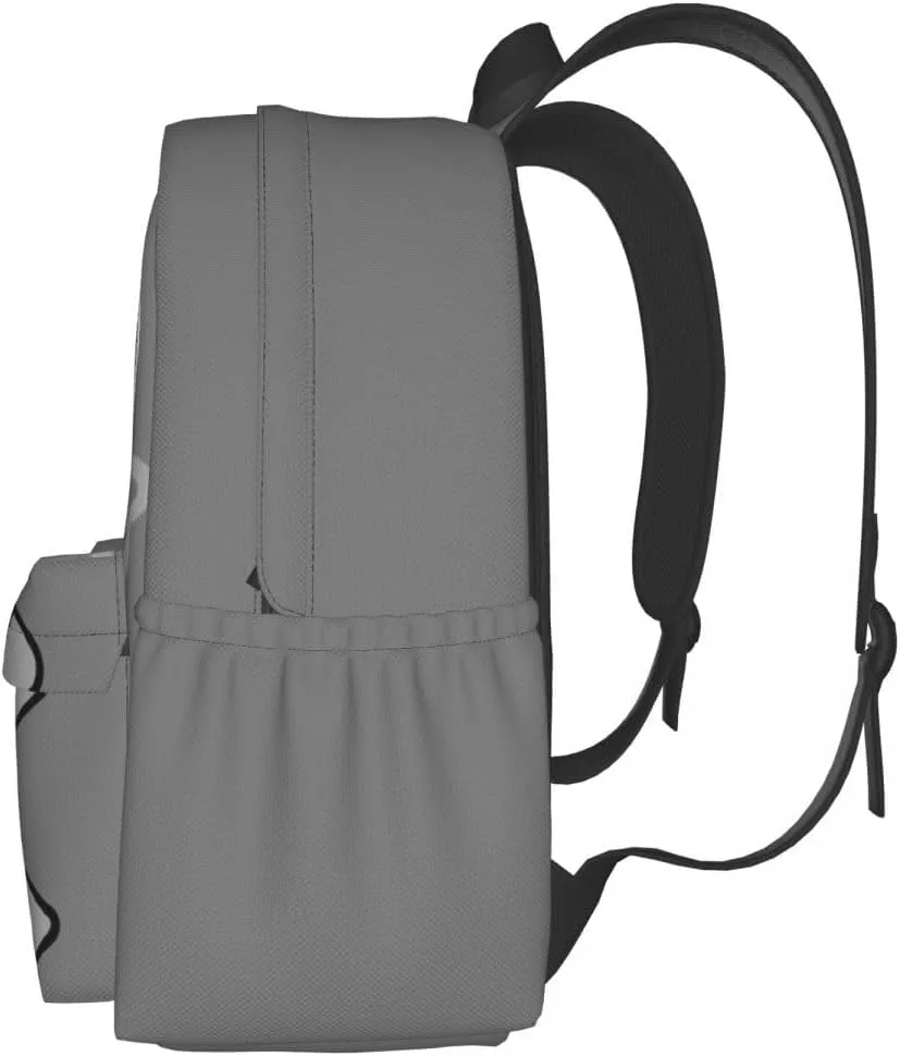 Dandy's World Backpack 16.5 Inch Single Compartment Double Shoulder Cartoon Cute Travel Backpack Lightweight (Grey)