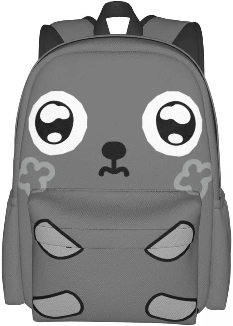 Dandy's World Backpack 16.5 Inch Single Compartment Double Shoulder Cartoon Cute Travel Backpack Lightweight (Grey)