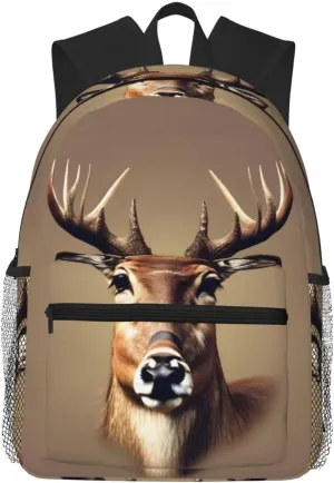 Deer head printing print Lightweight and comfortable backpack Casual Laptop Backpack for Travel Hiking