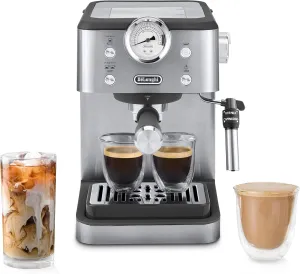 De’Longhi Linea Classic Espresso Machine with Milk Frother, 15-Bar Pump & Temperature Control - Barista Coffee Maker Kit for Espresso, Latte, Cappuccino & Iced Coffee - Italian Stainless Steel Design