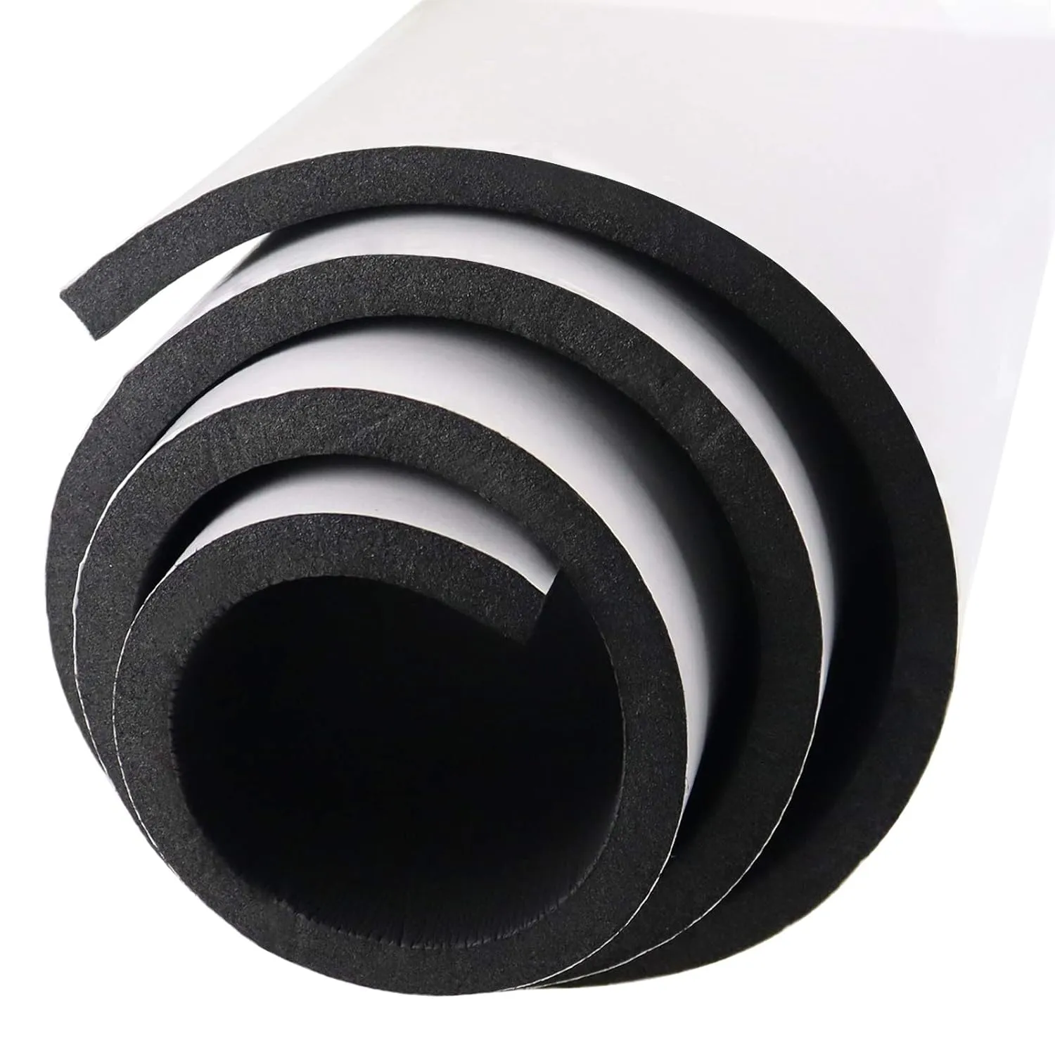 DGSL Neoprene Adhesive Foam Sheets, 12'' W x 59'' L x 1/2'' Thick Sponge Self Adhesive Rubber Padding Sheet Closed Cell Foam Sheet Roll for DIY, Multi-Function Soundproof Rubber Mat, Black