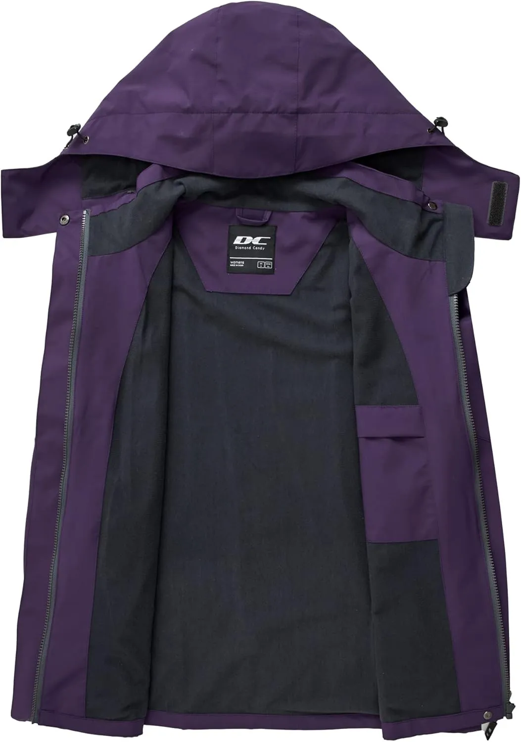 Diamond Candy Waterproof Rain Jacket Women Lightweight Outdoor Raincoat Hooded for Hiking skiing