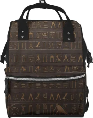 Diaper Bag Backpack Ancient Egyptian Hieroglyph Mommy Bag Multifunction Travel Pack Maternity Baby Changing Bags