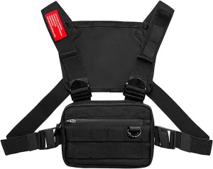 DIOTSR Running Chest Pack, Lightweight Chest Bag for Workout, Running Tactical Backpack with Extra Phone Holder