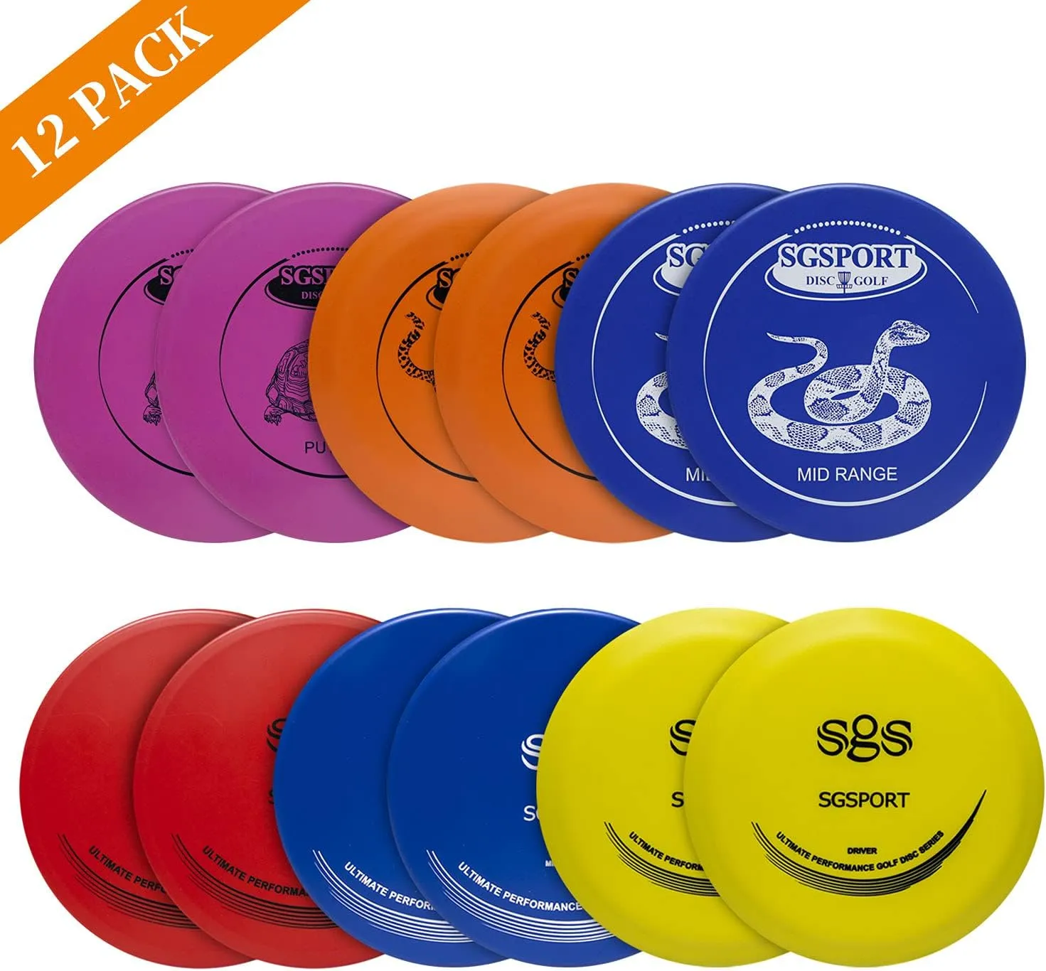 Disc Golf Set with Bag - 12 PCS Flying Disc Golf Discs for Beginner with Putter, Midrange, Driver | Portable Disc Golf Backpack Holds 28  Discs Free Stand Bag Design for Convenient Use