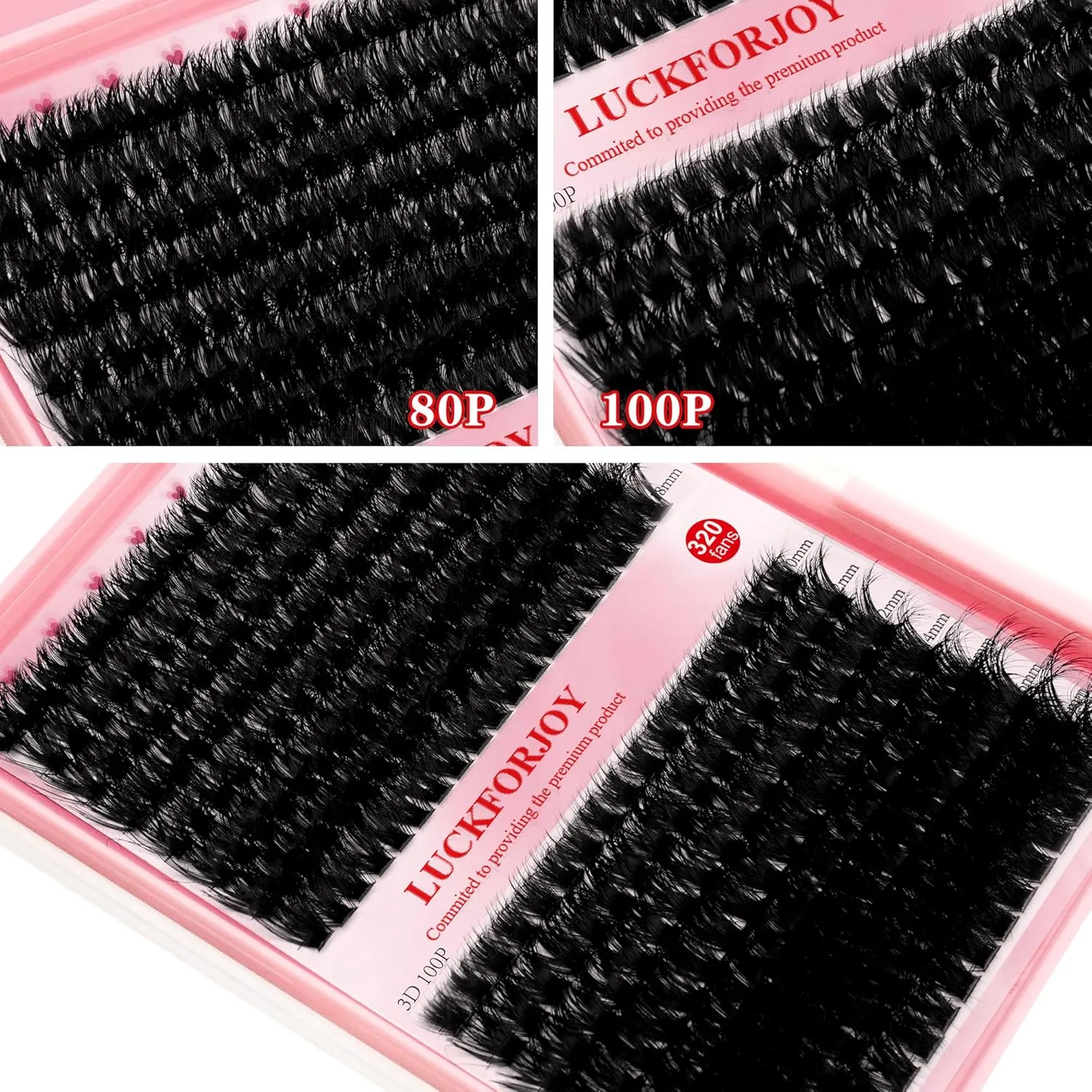 DIY Lash Extension Kit with 320pcs 3D Lash Clusters 80D 100D - Fluffy Eyelash Clusters 10-18mm, Full Thick Individual Lashes, Lash Bond and Seal, Lash Remover, Lash Tweezers for Self-Use Extensions
